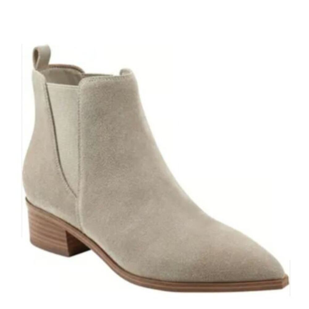 Marc Fisher Women's Yikalo Suede Leather Chelsea Bootie Taupe Size 9 M